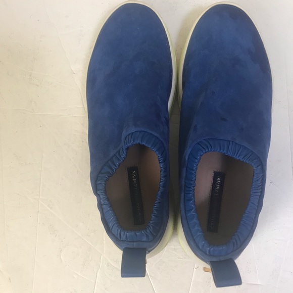 Stuart Weitzman Stretch Suede Sneakers SW 612 Shoes Comfort Coastal Unisex Flats - Picture 13 of 16